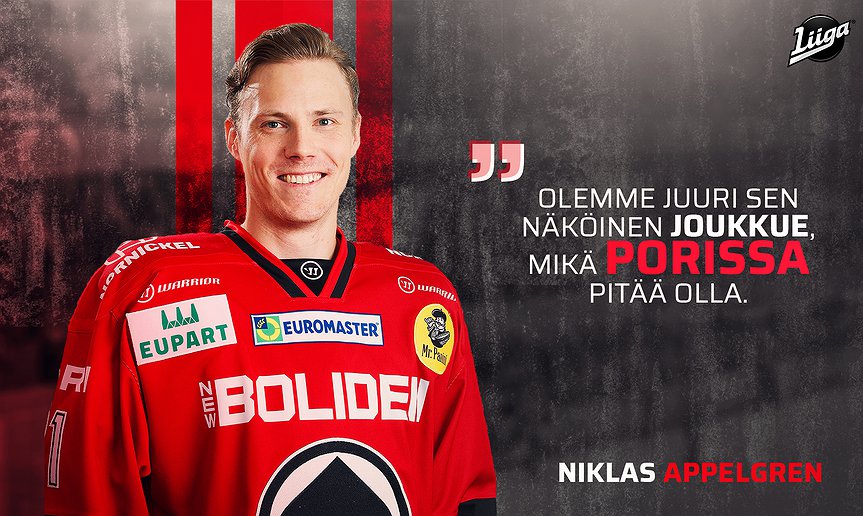 Niklas Appelgren nousi Ässien kapteeniksi – ”Olemme juuri sen näköinen joukkue, mikä Porissa pitää olla”