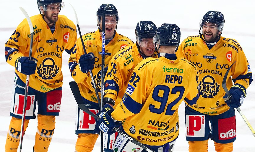 Sebastian Repo upotti TPS:n − Ässät ja SaiPa 11 maalin ottelussa